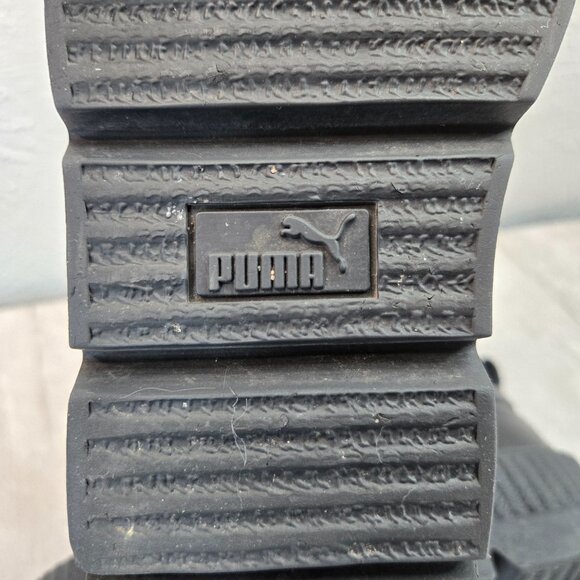 Rihanna FENTY PUMA Chelsea Shoe Boots Size 6 Black Pull on Biker Moto Booties - Picture 11 of 13